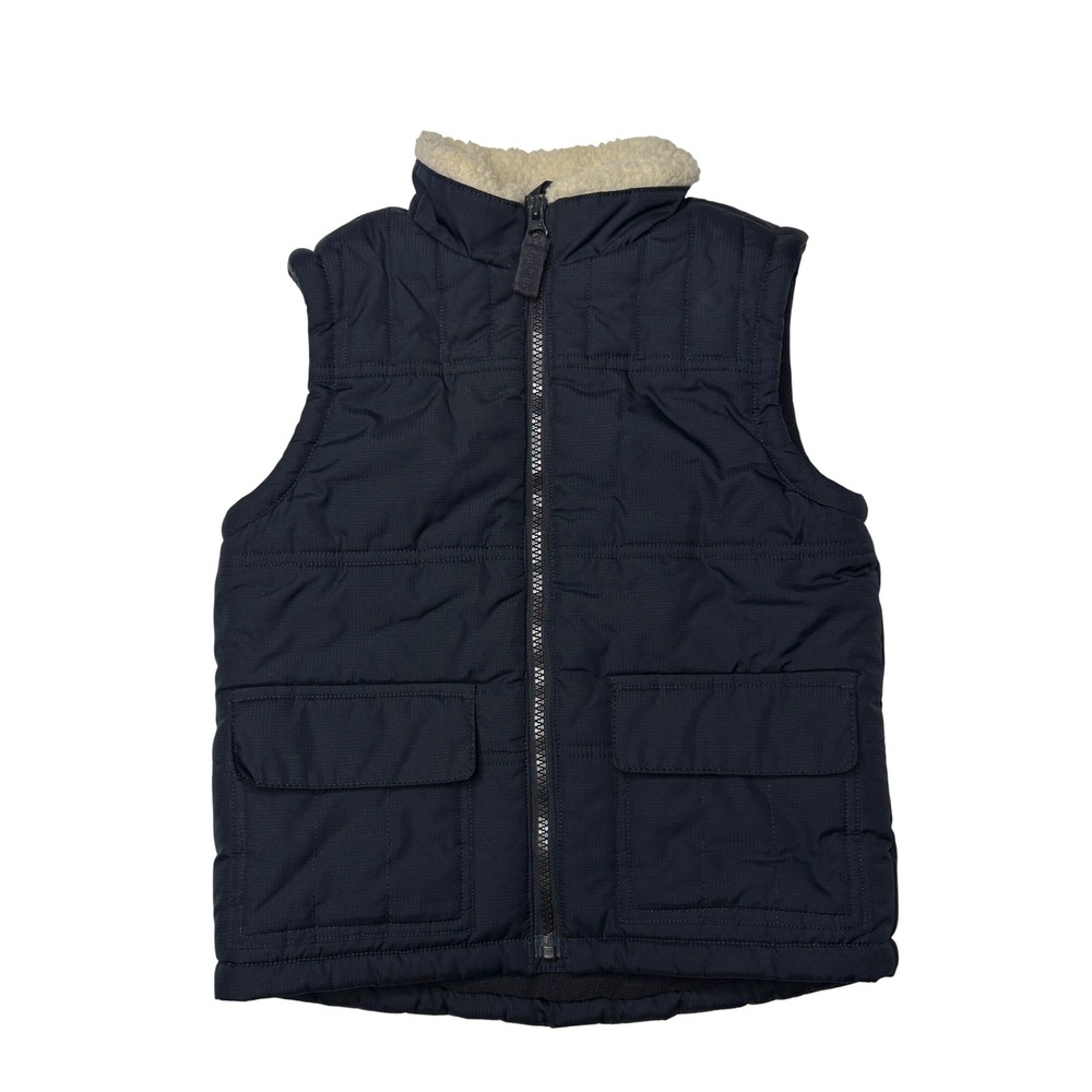 Gymboree Puffer Vest XS(3-4) Blue Insulated High Neck Toddler Kids